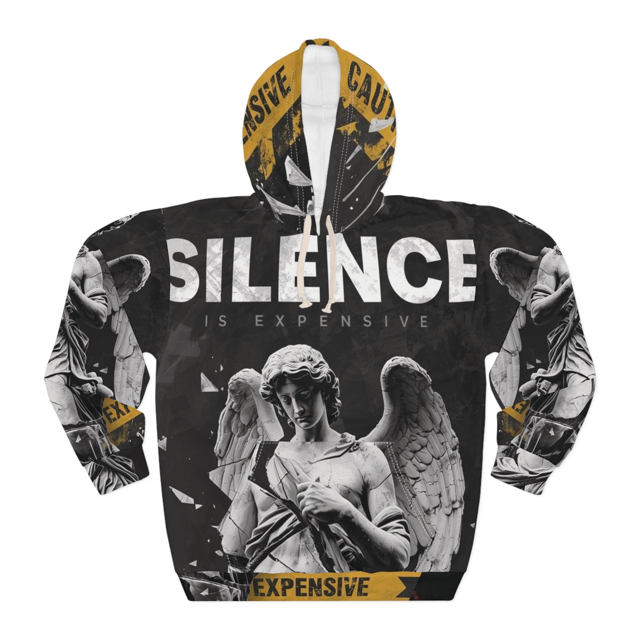 Silence Is Expensive Unisex Pullover Hoodie – Gothic Art Streetwear Essential