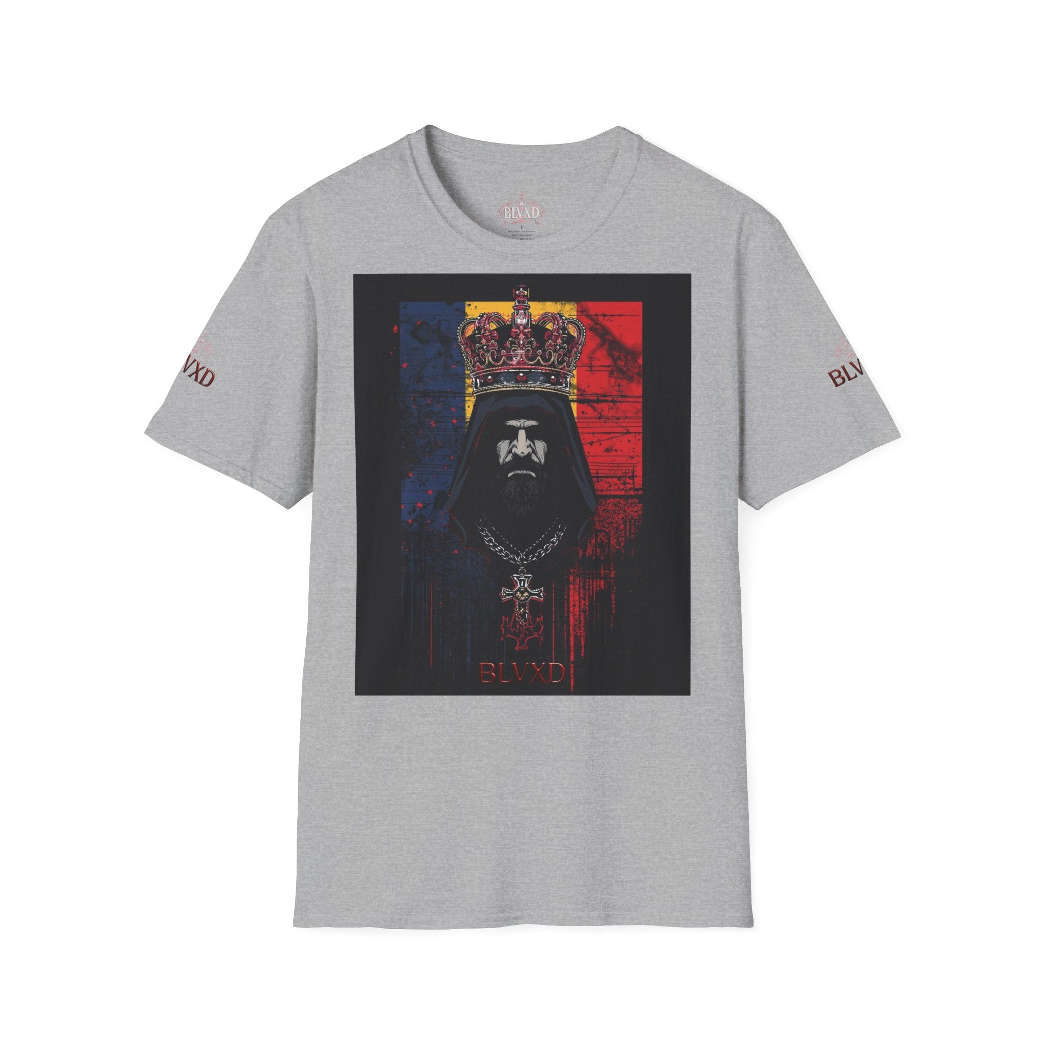 Romanian Heritage Unisex Softstyle T-Shirt, Casual Graphic Tee, Wolf Design Shirt, Unique Gift for Travelers, Romania Pride Apparel