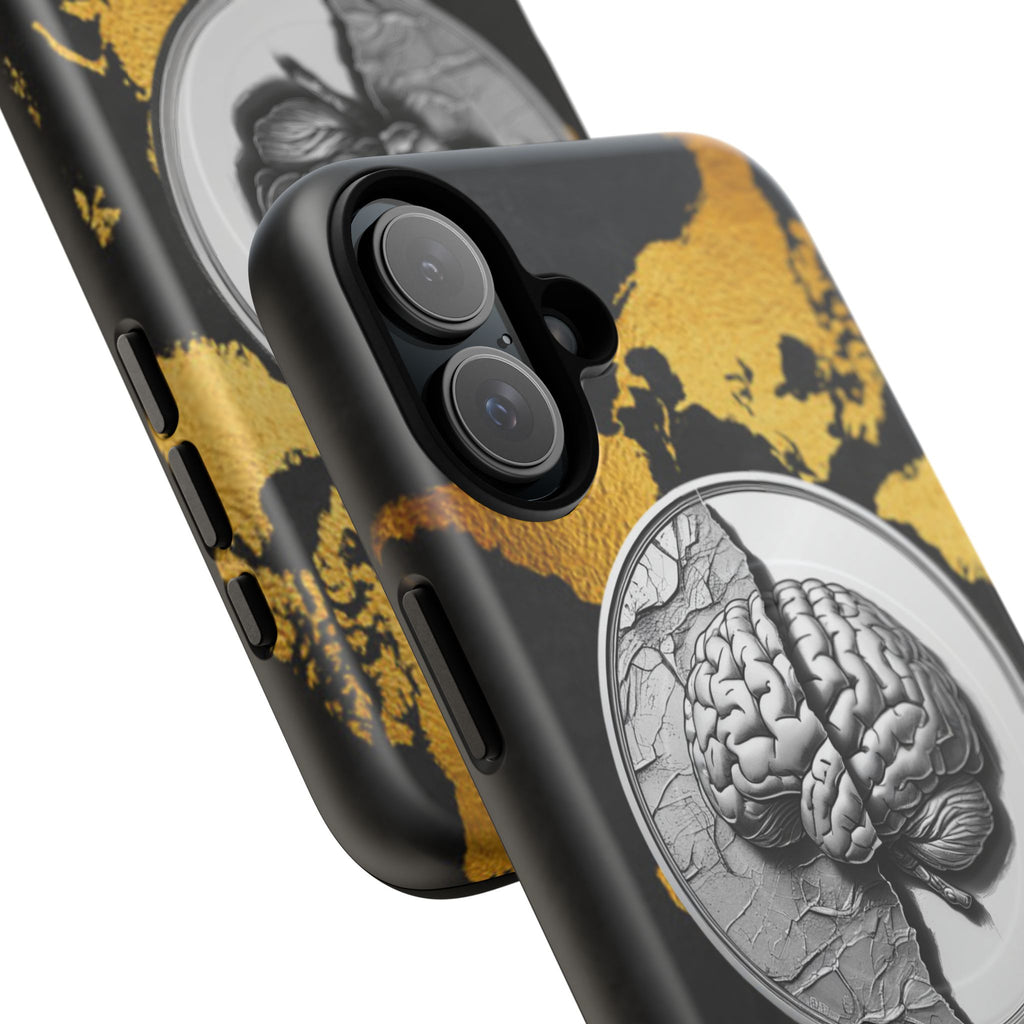 Brain Map Phone Case - Tough Magnetic Case for Creative Minds, Brain Design