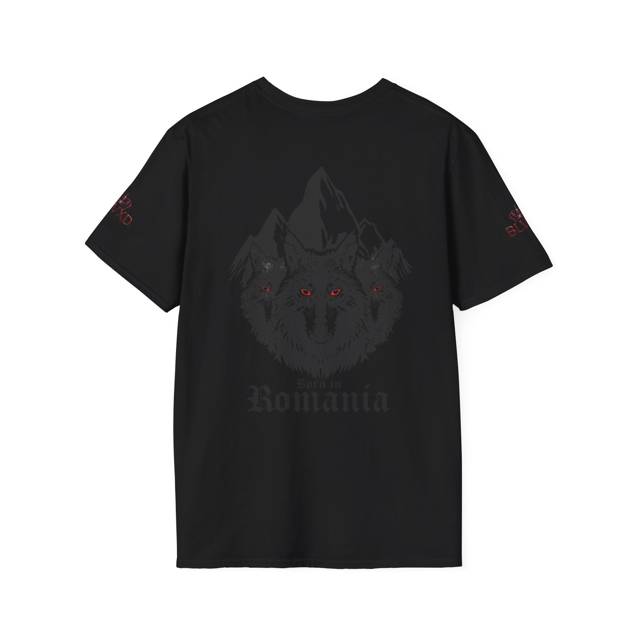 Romanian Heritage Unisex Softstyle T-Shirt, Casual Graphic Tee, Wolf Design Shirt, Unique Gift for Travelers, Romania Pride Apparel