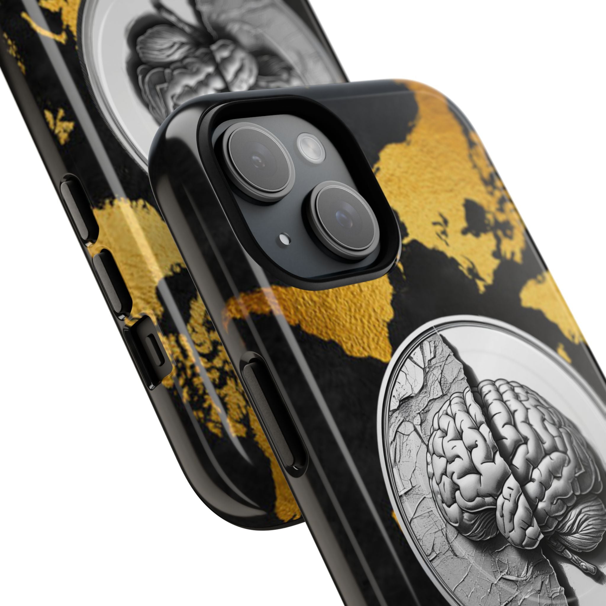 Brain Map Phone Case - Tough Magnetic Case for Creative Minds, Brain Design