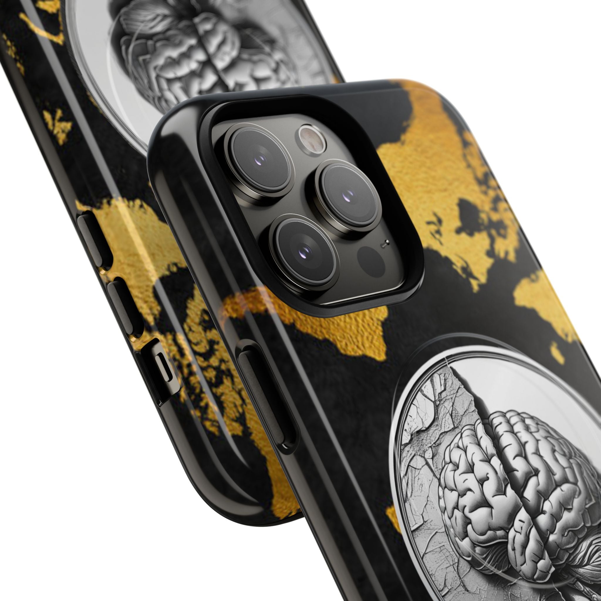 Brain Map Phone Case - Tough Magnetic Case for Creative Minds, Brain Design