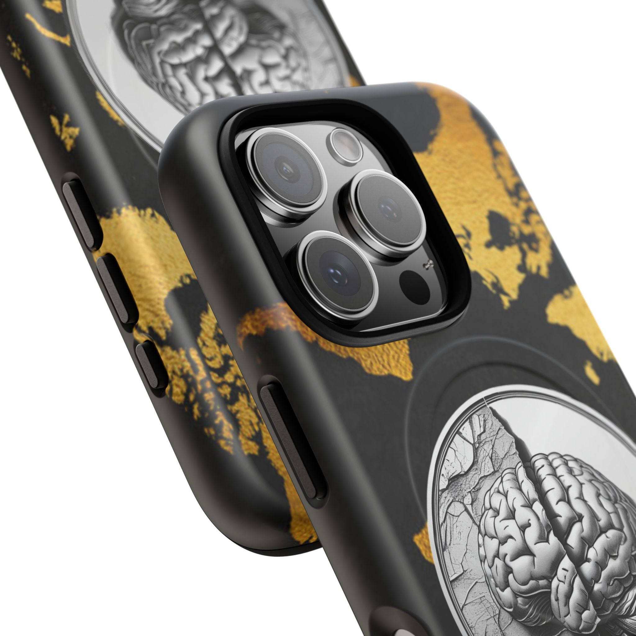 Brain Map Phone Case - Tough Magnetic Case for Creative Minds, Brain Design