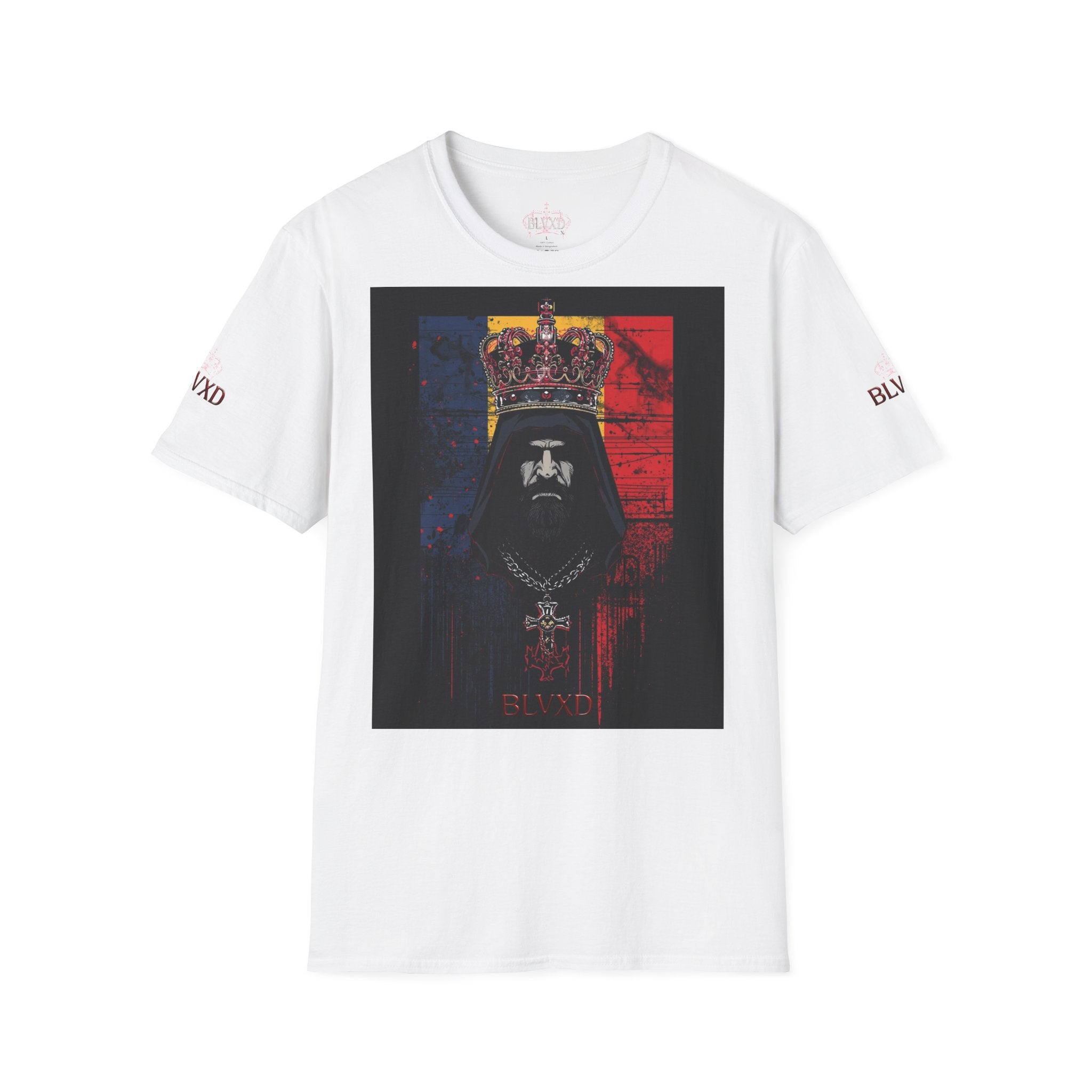 Romanian Heritage Unisex Softstyle T-Shirt, Casual Graphic Tee, Wolf Design Shirt, Unique Gift for Travelers, Romania Pride Apparel