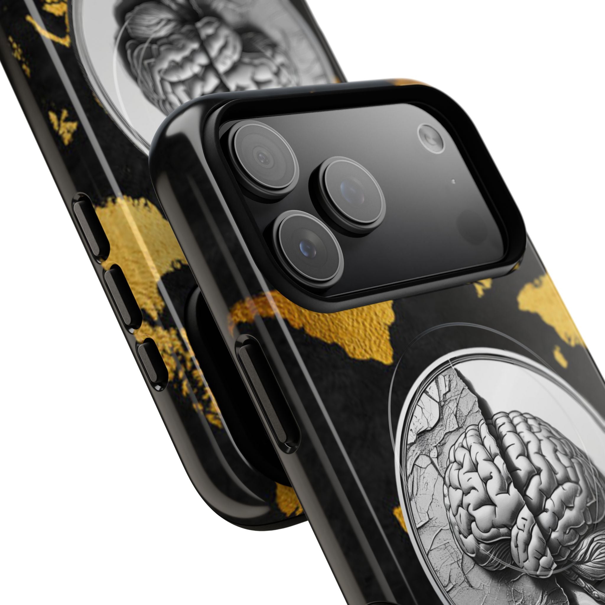 Brain Map Phone Case - Tough Magnetic Case for Creative Minds, Brain Design