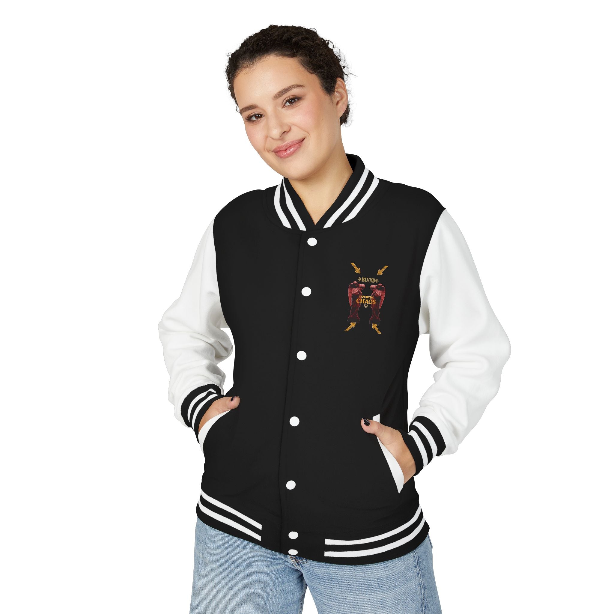 Vibrant Unisex Heavyweight Letterman Jacket with Bold Graphics