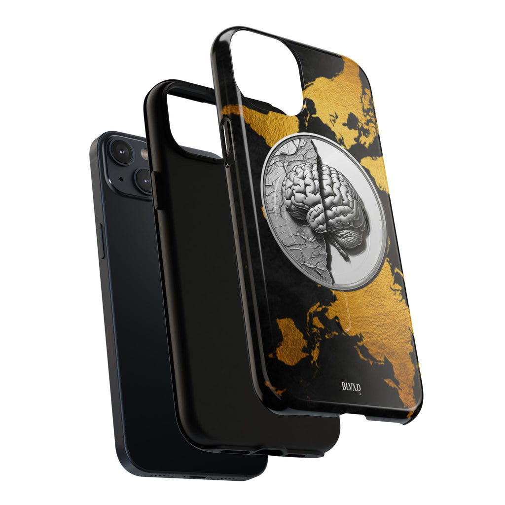 Brain Map Phone Case - Tough Magnetic Case for Creative Minds, Brain Design