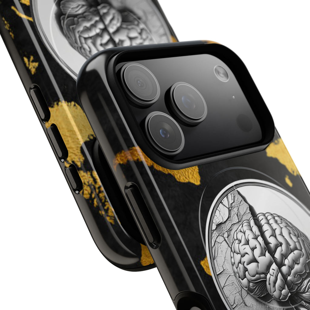 Brain Map Phone Case - Tough Magnetic Case for Creative Minds, Brain Design