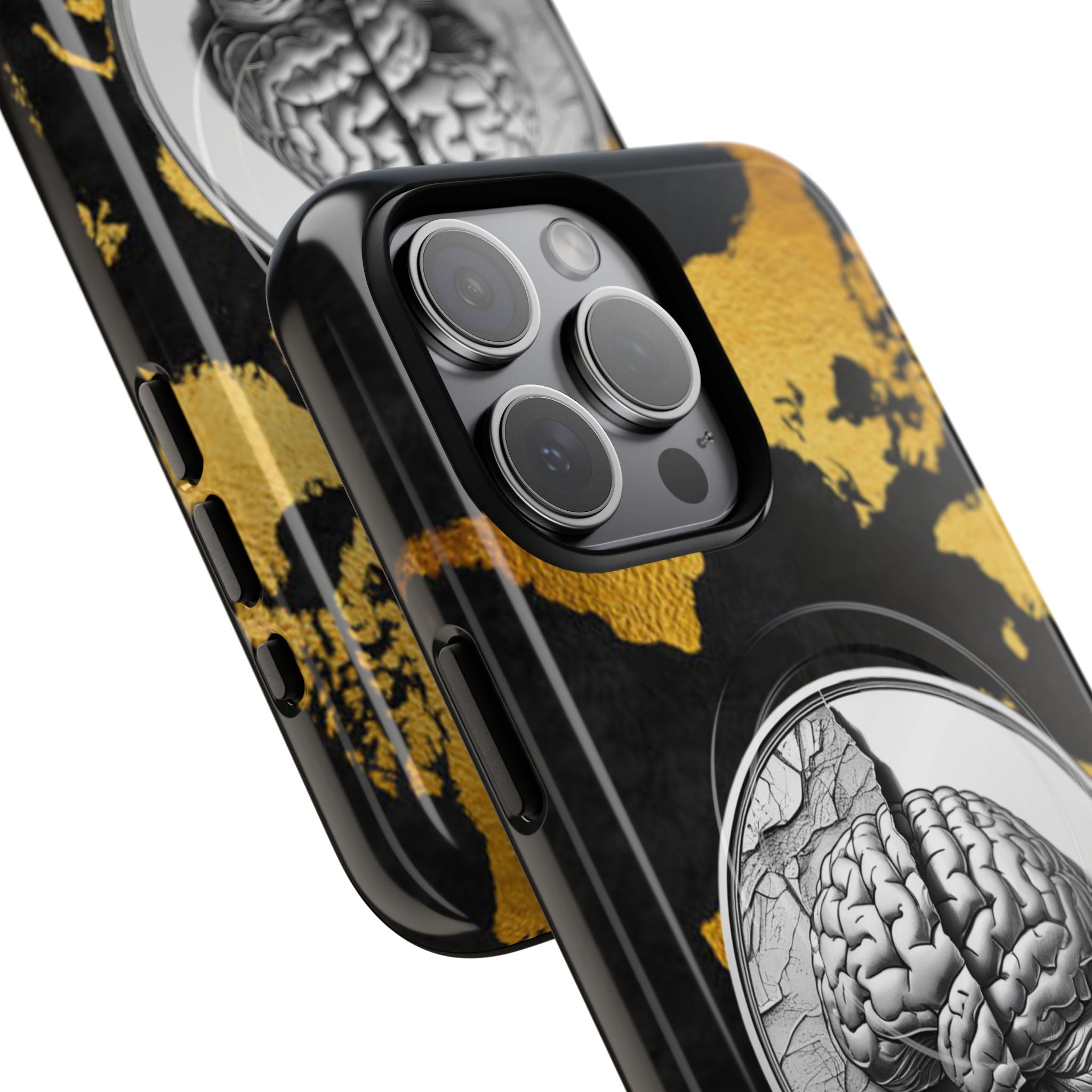 Brain Map Phone Case - Tough Magnetic Case for Creative Minds, Brain Design