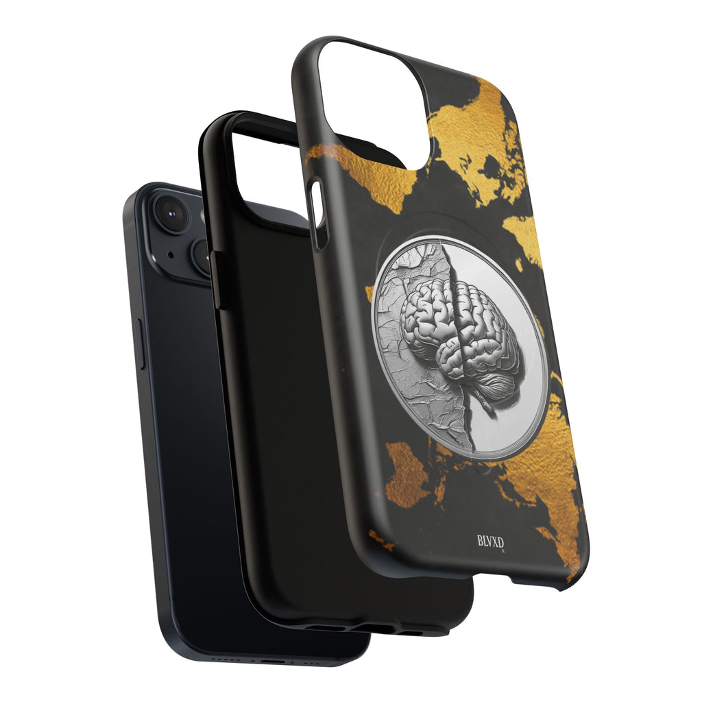 Brain Map Phone Case - Tough Magnetic Case for Creative Minds, Brain Design