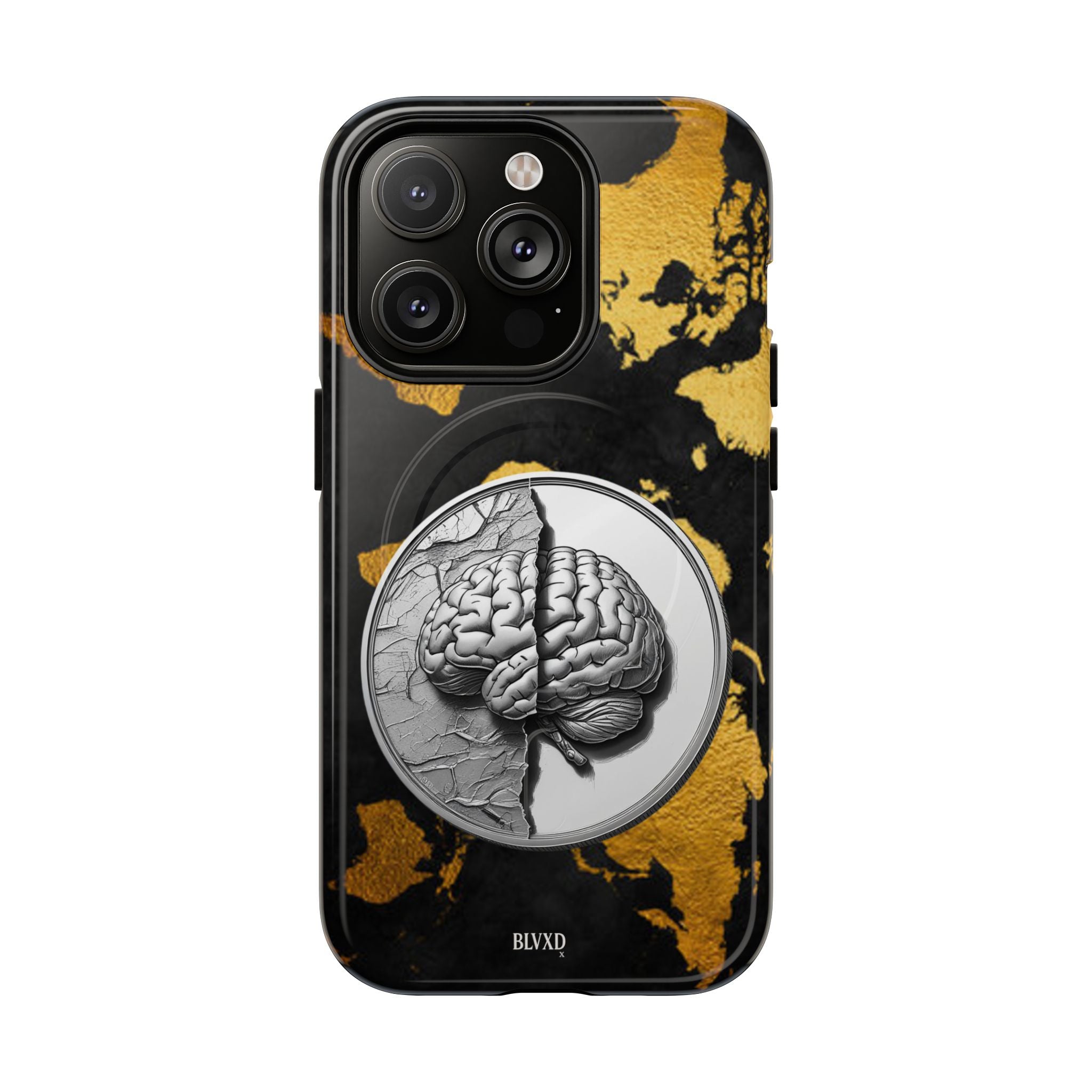 Brain Map Phone Case - Tough Magnetic Case for Creative Minds, Brain Design