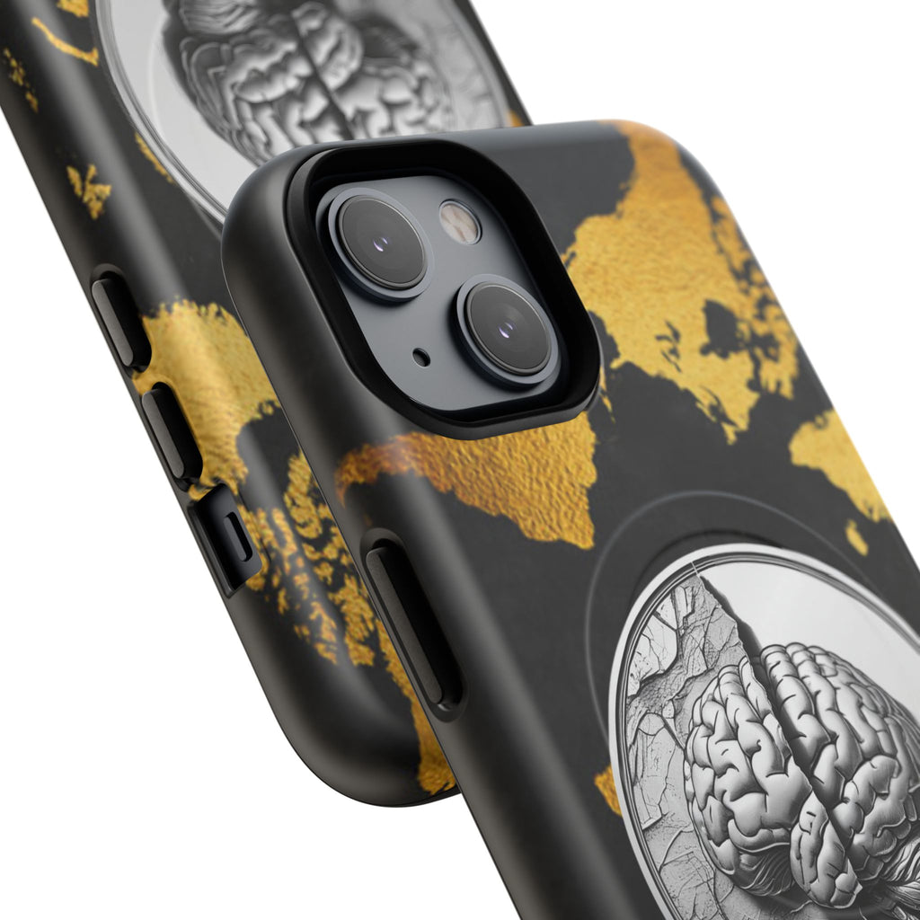 Brain Map Phone Case - Tough Magnetic Case for Creative Minds, Brain Design