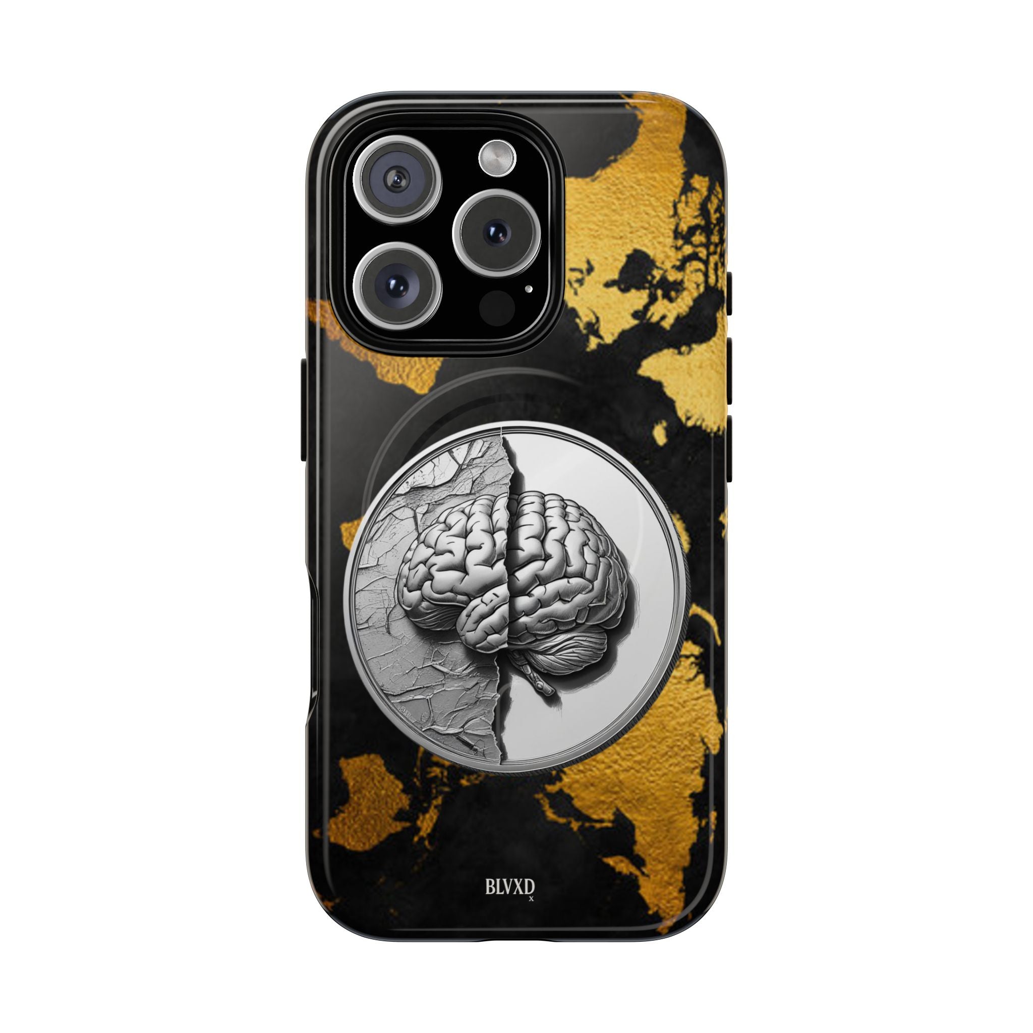 Brain Map Phone Case - Tough Magnetic Case for Creative Minds, Brain Design
