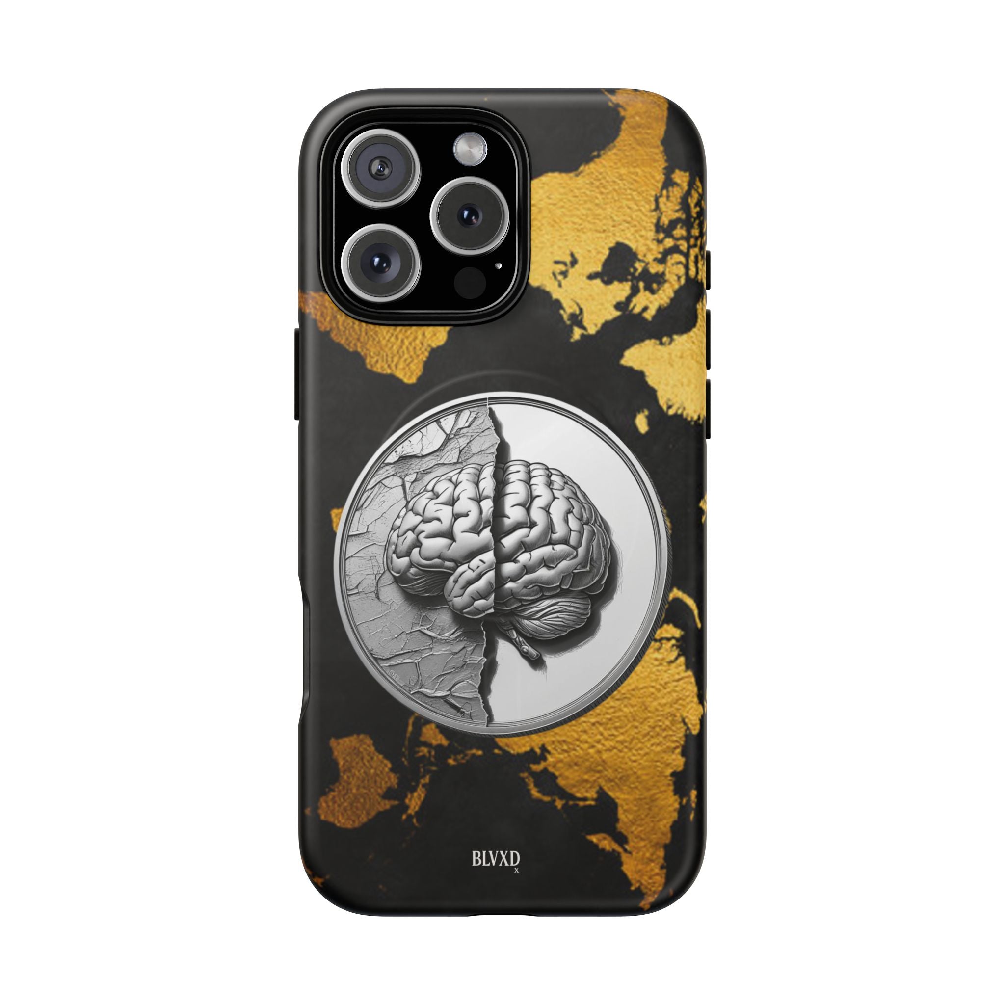 Brain Map Phone Case - Tough Magnetic Case for Creative Minds, Brain Design