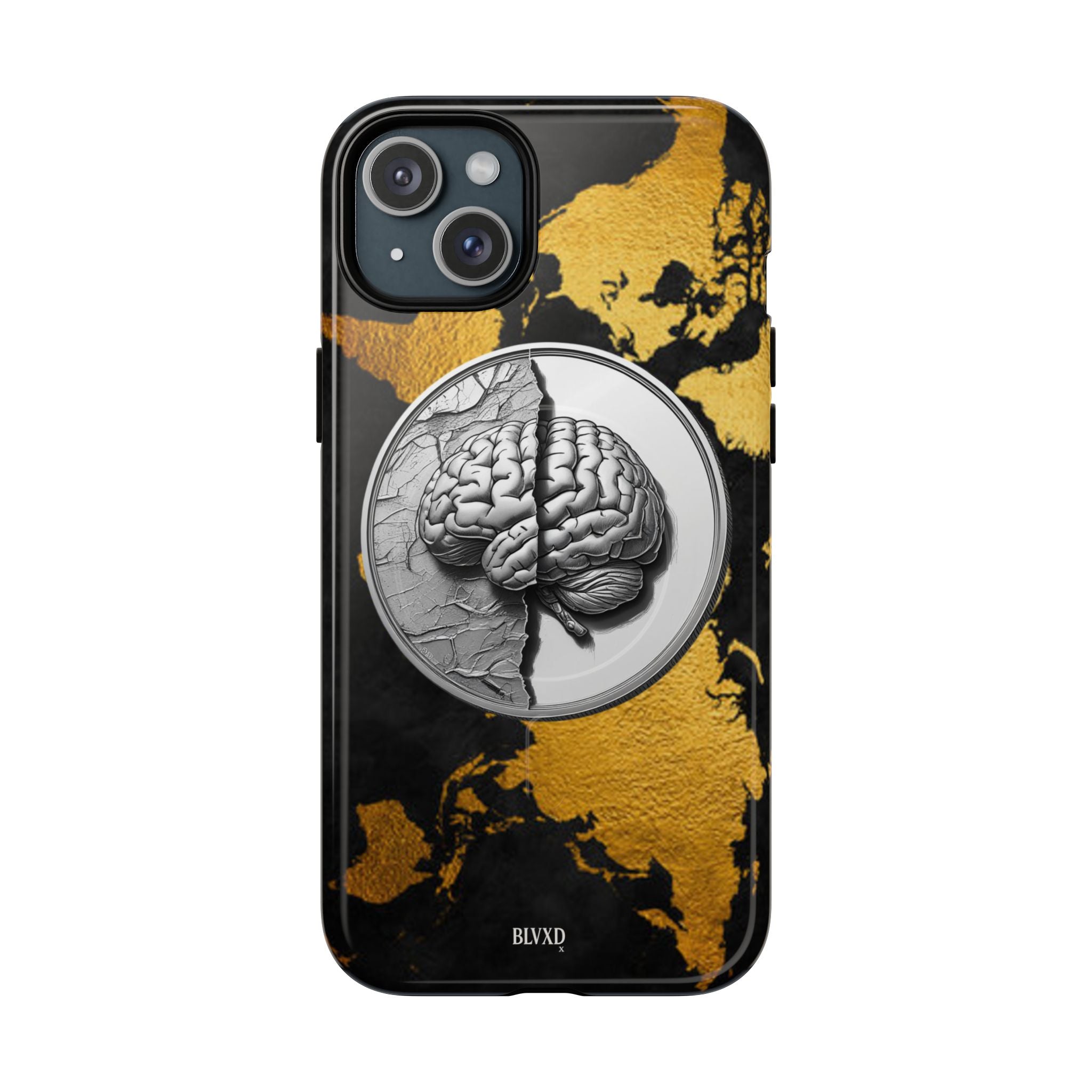 Brain Map Phone Case - Tough Magnetic Case for Creative Minds, Brain Design