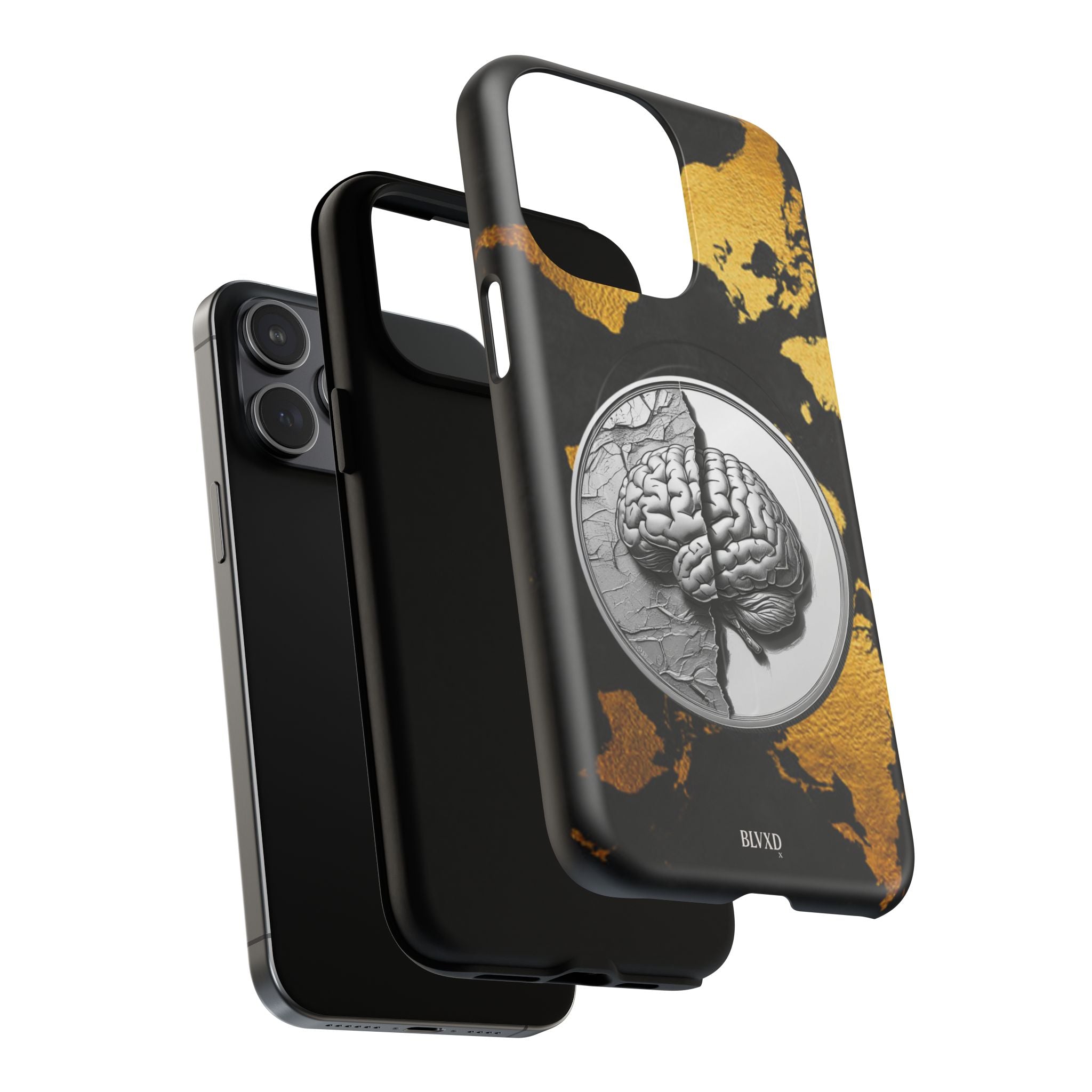 Brain Map Phone Case - Tough Magnetic Case for Creative Minds, Brain Design