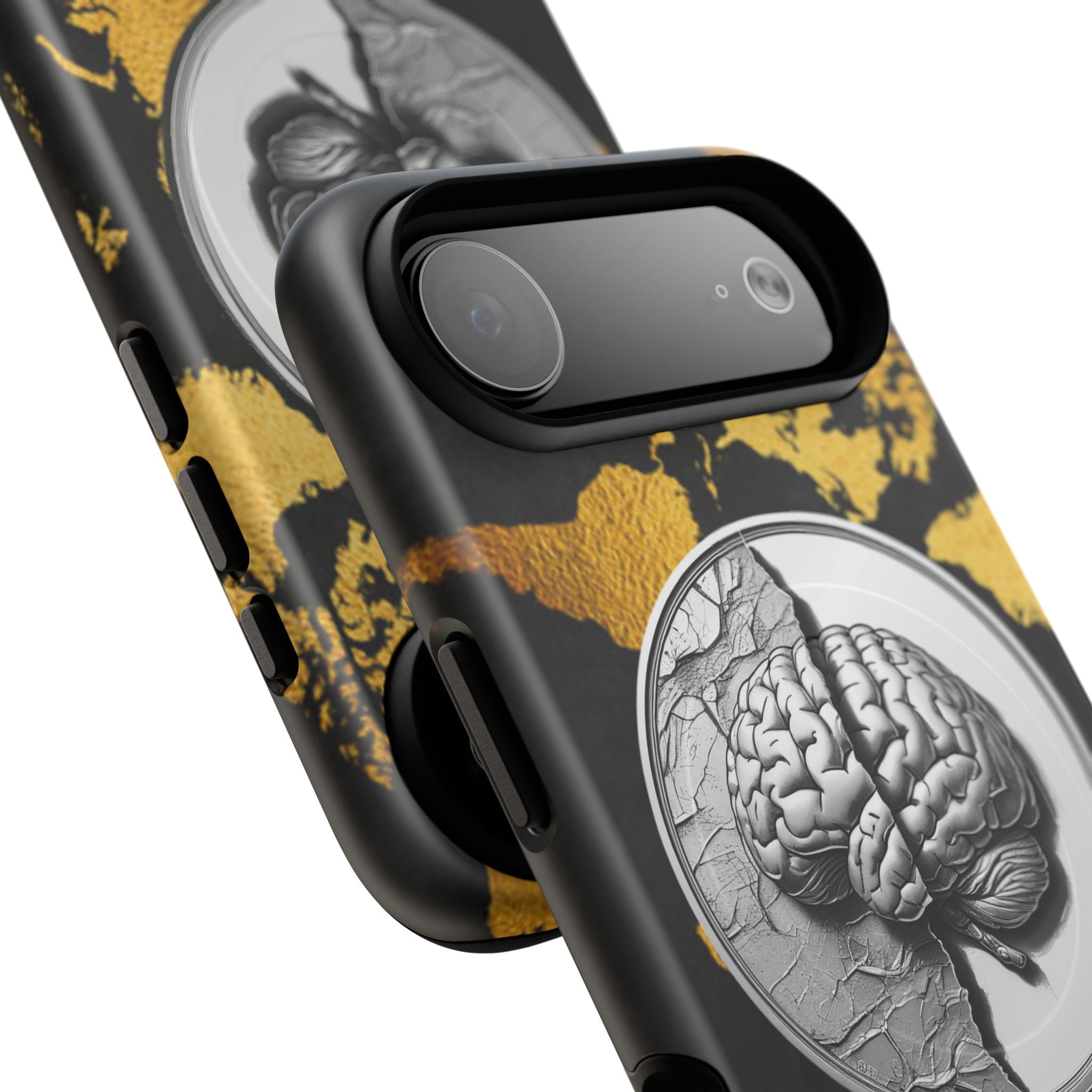 Brain Map Phone Case - Tough Magnetic Case for Creative Minds, Brain Design