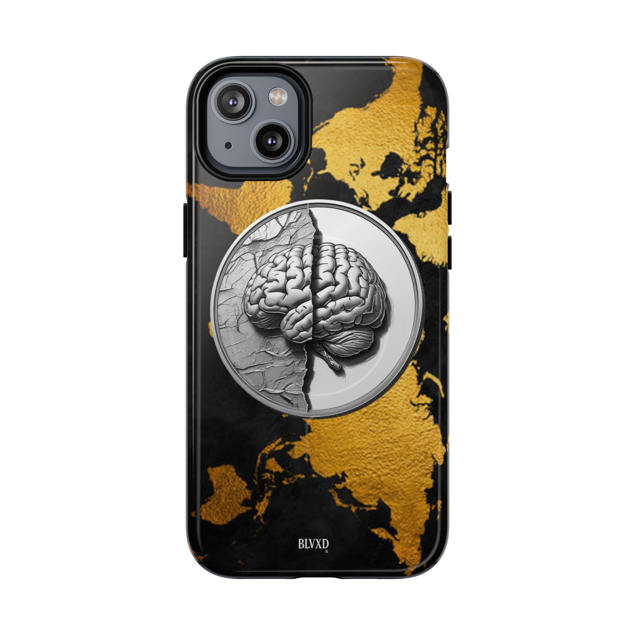 Brain Map Phone Case - Tough Magnetic Case for Creative Minds, Brain Design