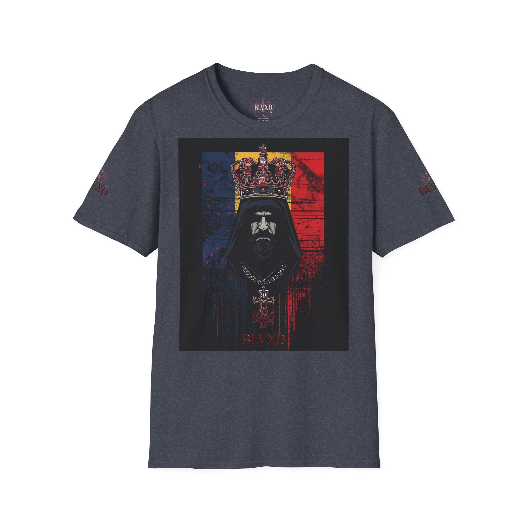 Romanian Heritage Unisex Softstyle T-Shirt, Casual Graphic Tee, Wolf Design Shirt, Unique Gift for Travelers, Romania Pride Apparel