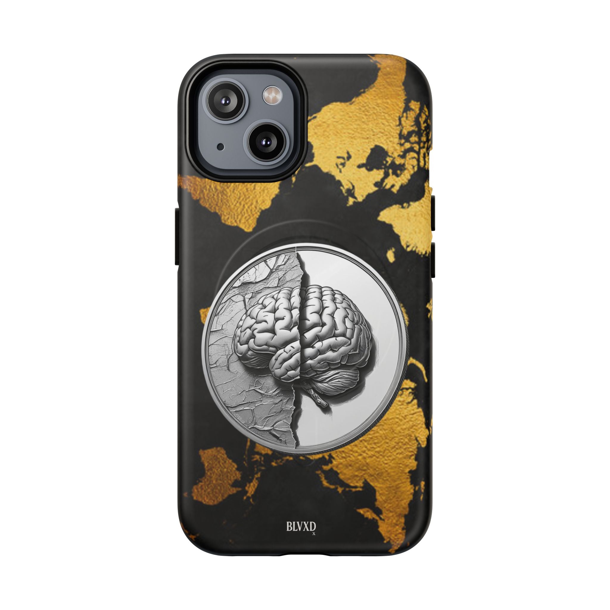 Brain Map Phone Case - Tough Magnetic Case for Creative Minds, Brain Design