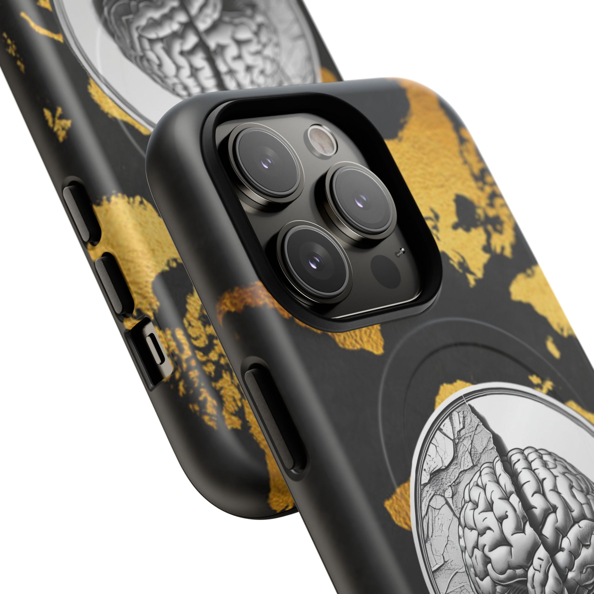 Brain Map Phone Case - Tough Magnetic Case for Creative Minds, Brain Design