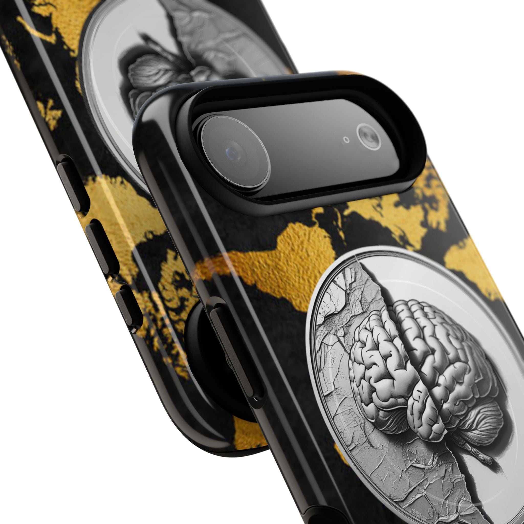 Brain Map Phone Case - Tough Magnetic Case for Creative Minds, Brain Design