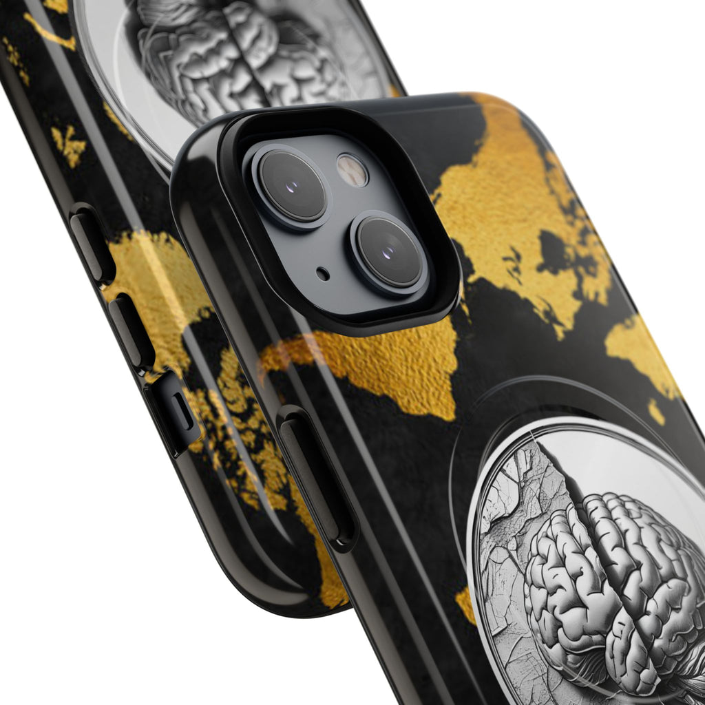 Brain Map Phone Case - Tough Magnetic Case for Creative Minds, Brain Design