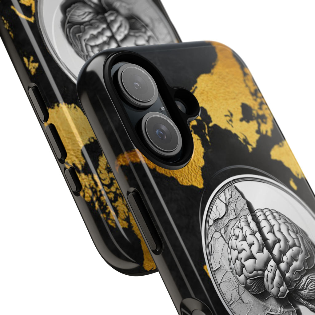 Brain Map Phone Case - Tough Magnetic Case for Creative Minds, Brain Design