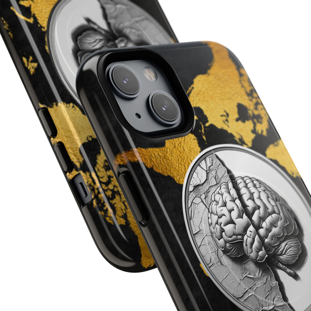 Brain Map Phone Case - Tough Magnetic Case for Creative Minds, Brain Design