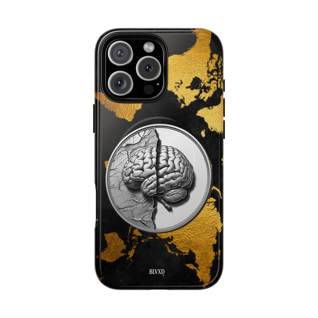 Brain Map Phone Case - Tough Magnetic Case for Creative Minds, Brain Design