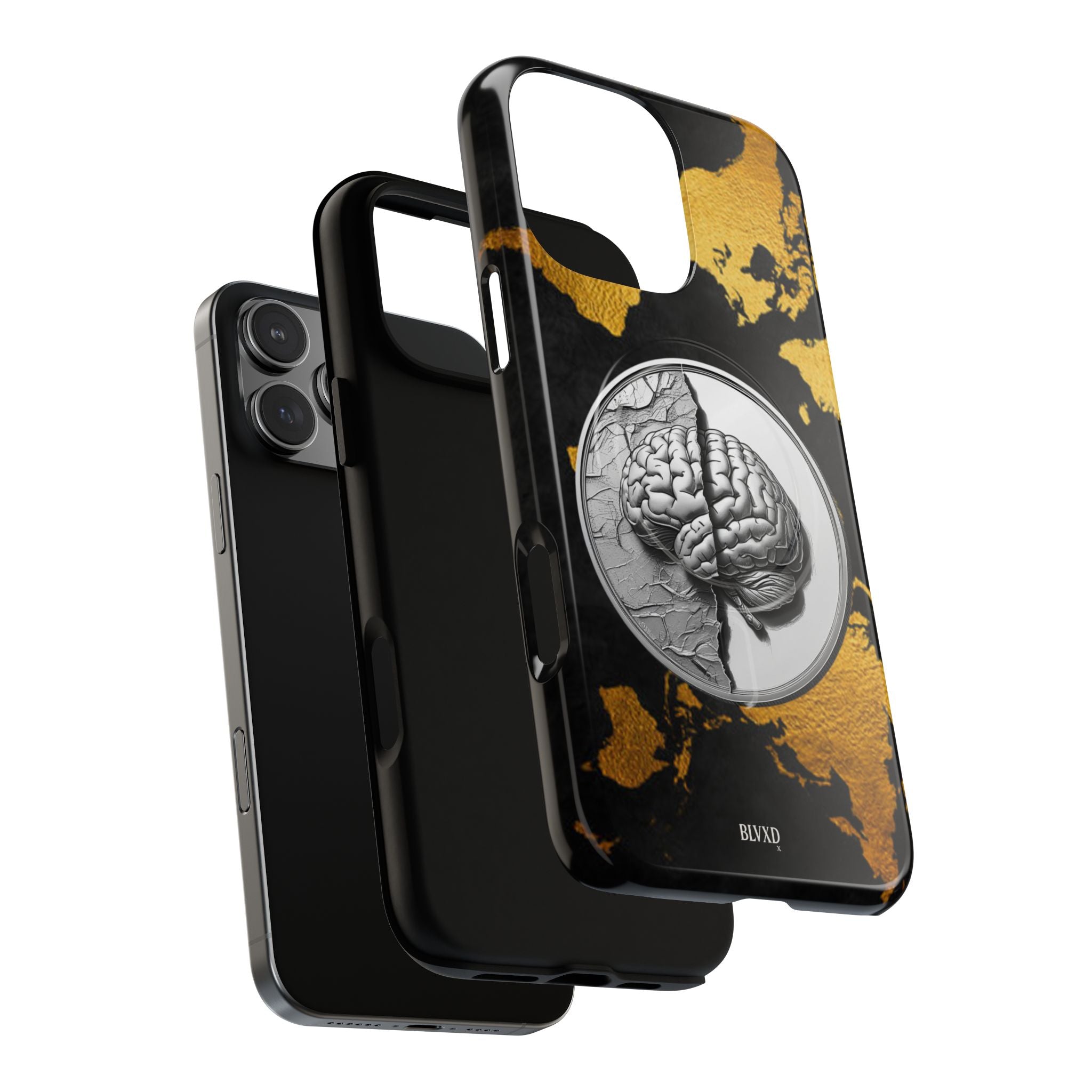 Brain Map Phone Case - Tough Magnetic Case for Creative Minds, Brain Design