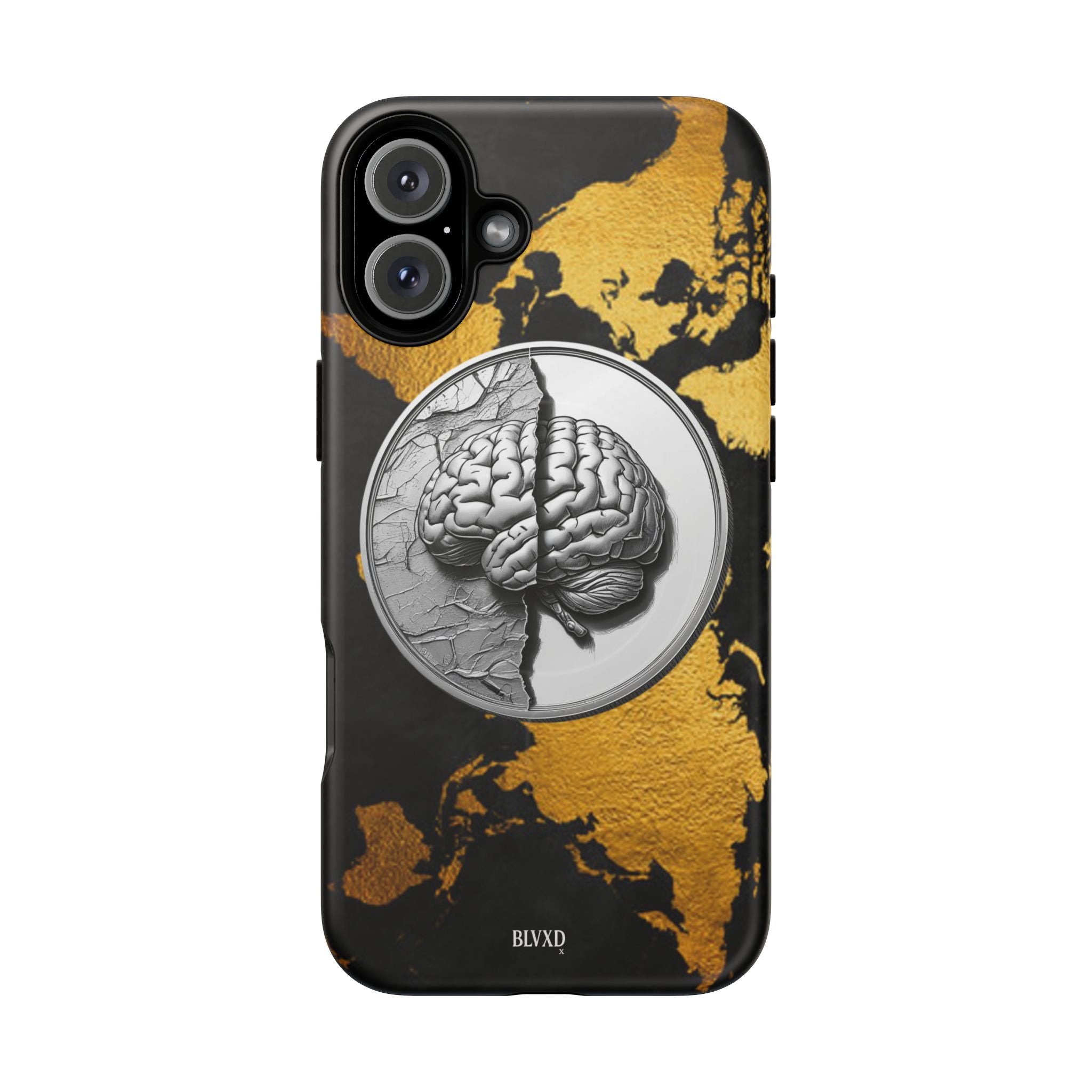 Brain Map Phone Case - Tough Magnetic Case for Creative Minds, Brain Design