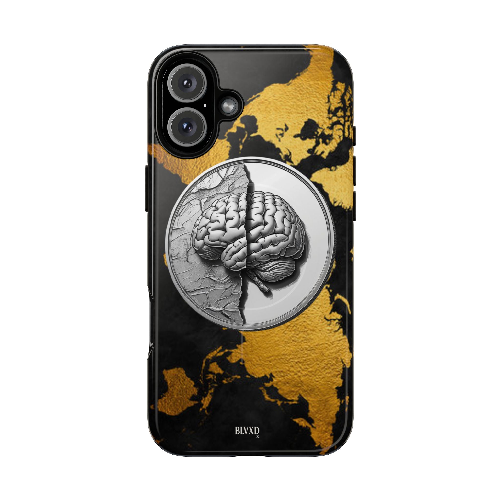 Brain Map Phone Case - Tough Magnetic Case for Creative Minds, Brain Design