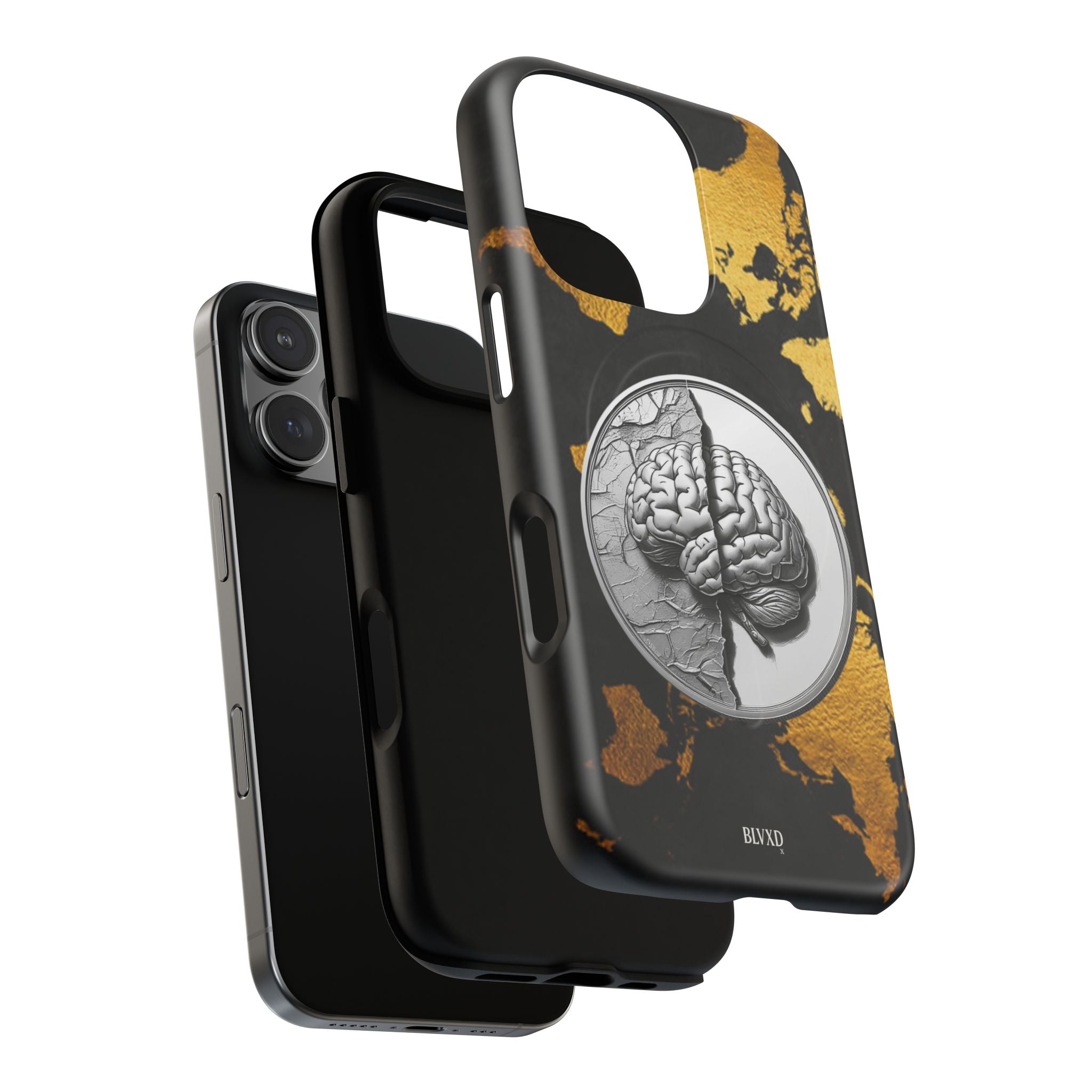Brain Map Phone Case - Tough Magnetic Case for Creative Minds, Brain Design