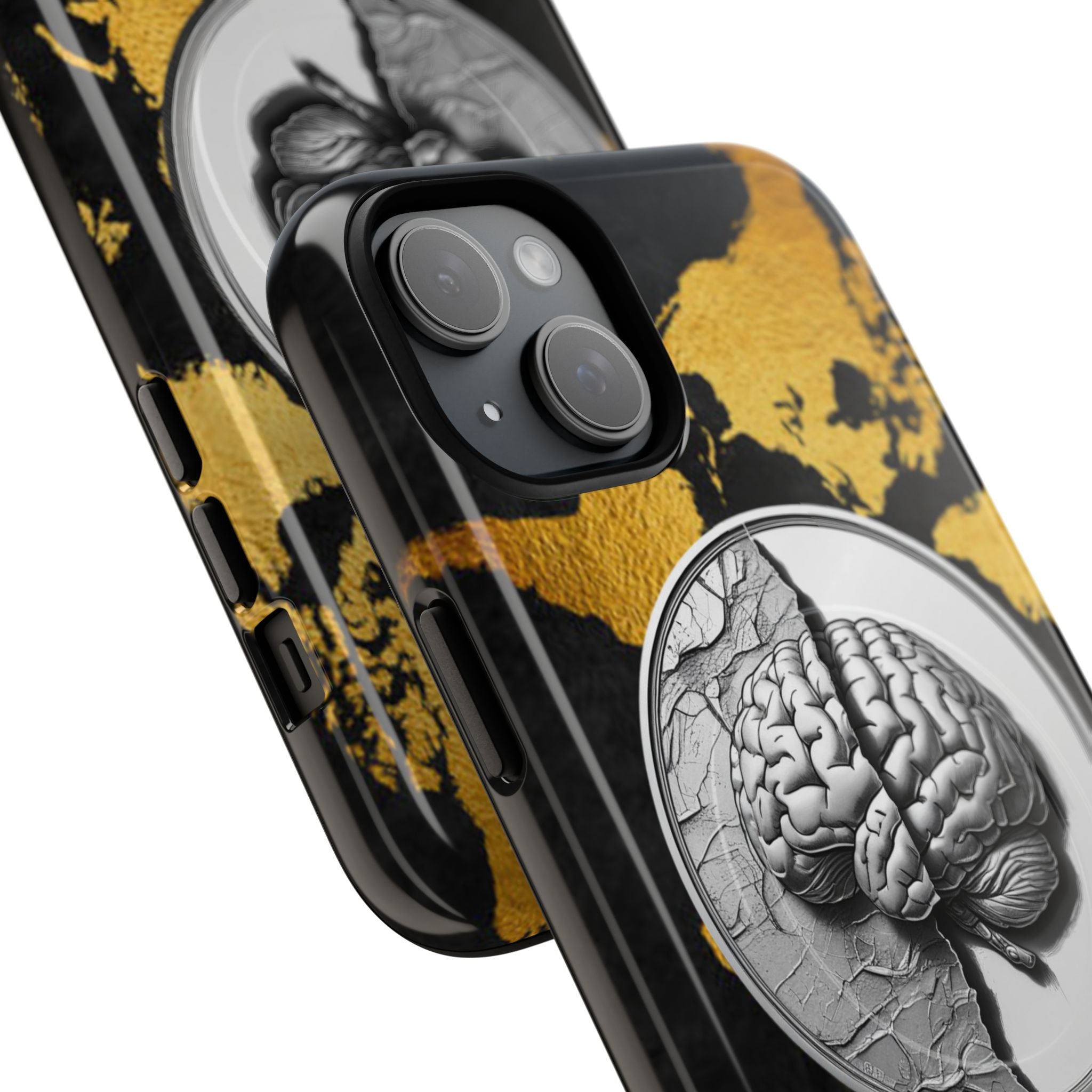 Brain Map Phone Case - Tough Magnetic Case for Creative Minds, Brain Design