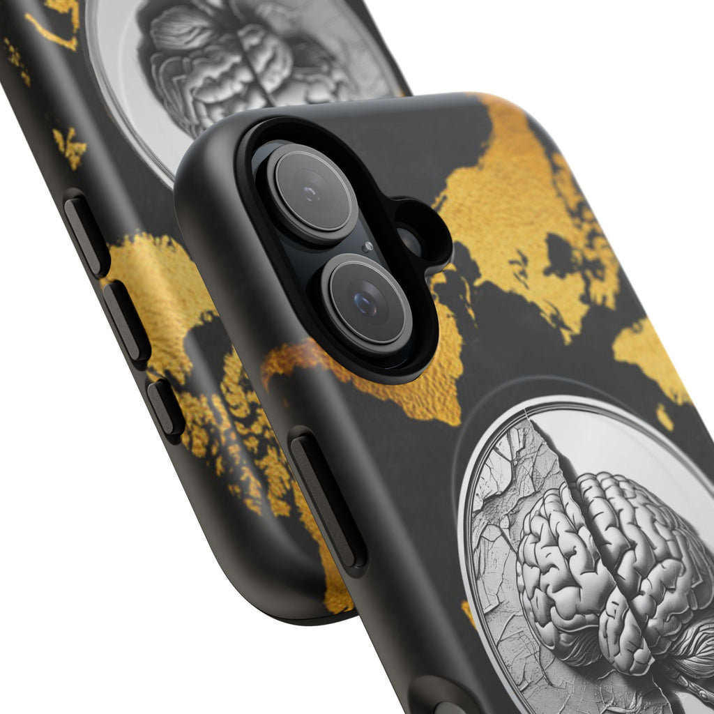Brain Map Phone Case - Tough Magnetic Case for Creative Minds, Brain Design