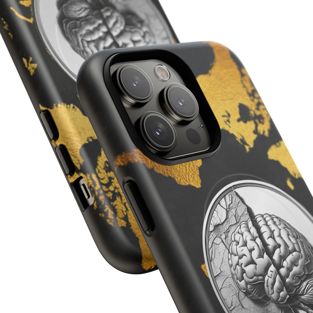 Brain Map Phone Case - Tough Magnetic Case for Creative Minds, Brain Design