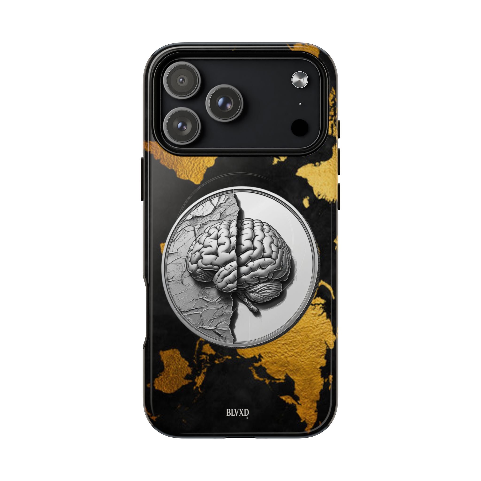 Brain Map Phone Case - Tough Magnetic Case for Creative Minds, Brain Design