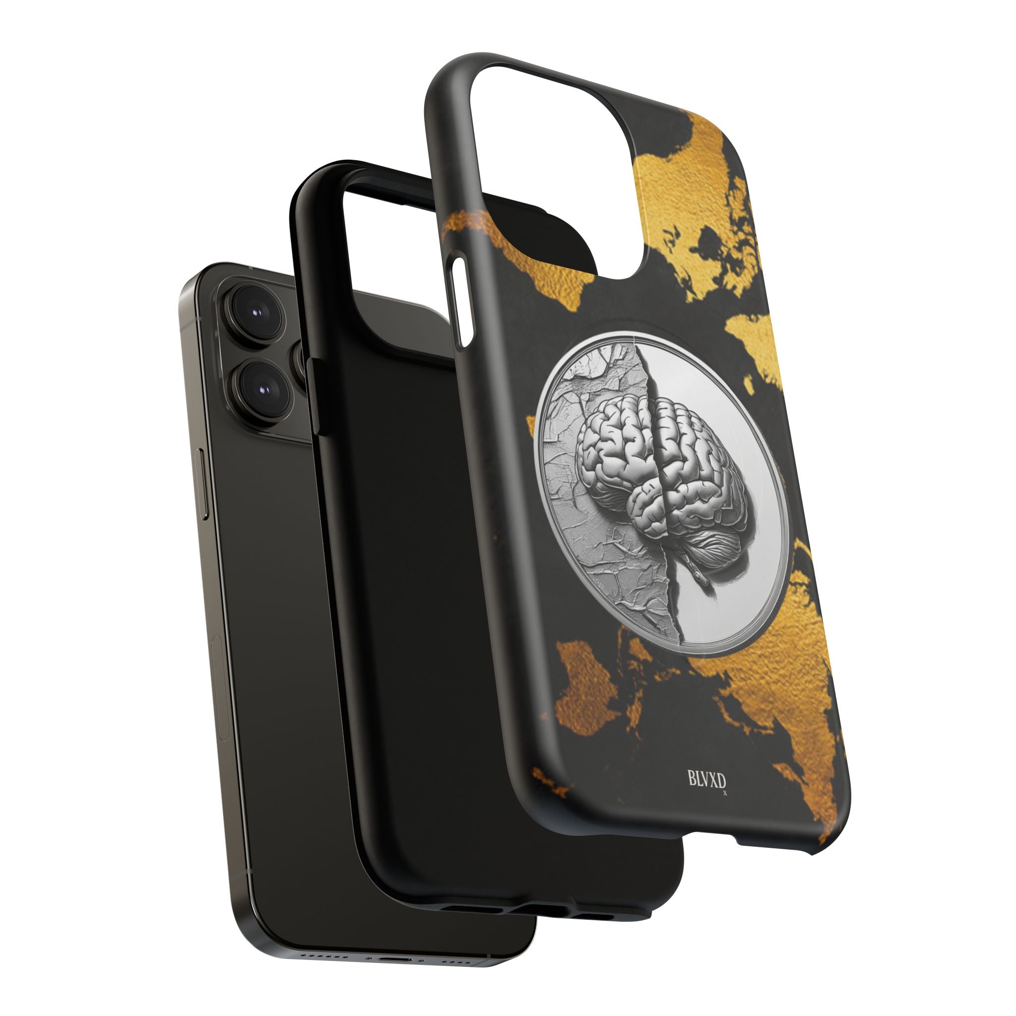 Brain Map Phone Case - Tough Magnetic Case for Creative Minds, Brain Design