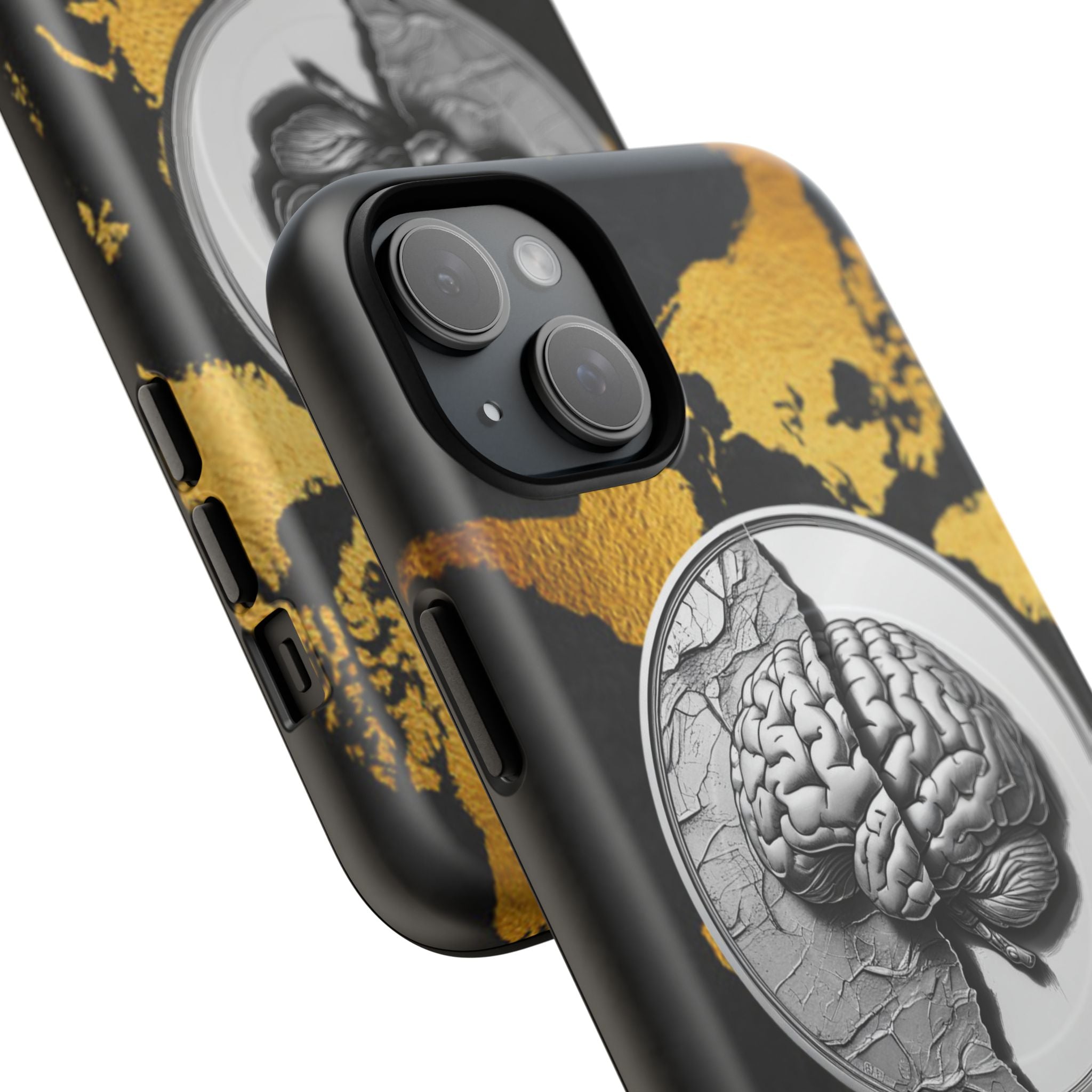 Brain Map Phone Case - Tough Magnetic Case for Creative Minds, Brain Design
