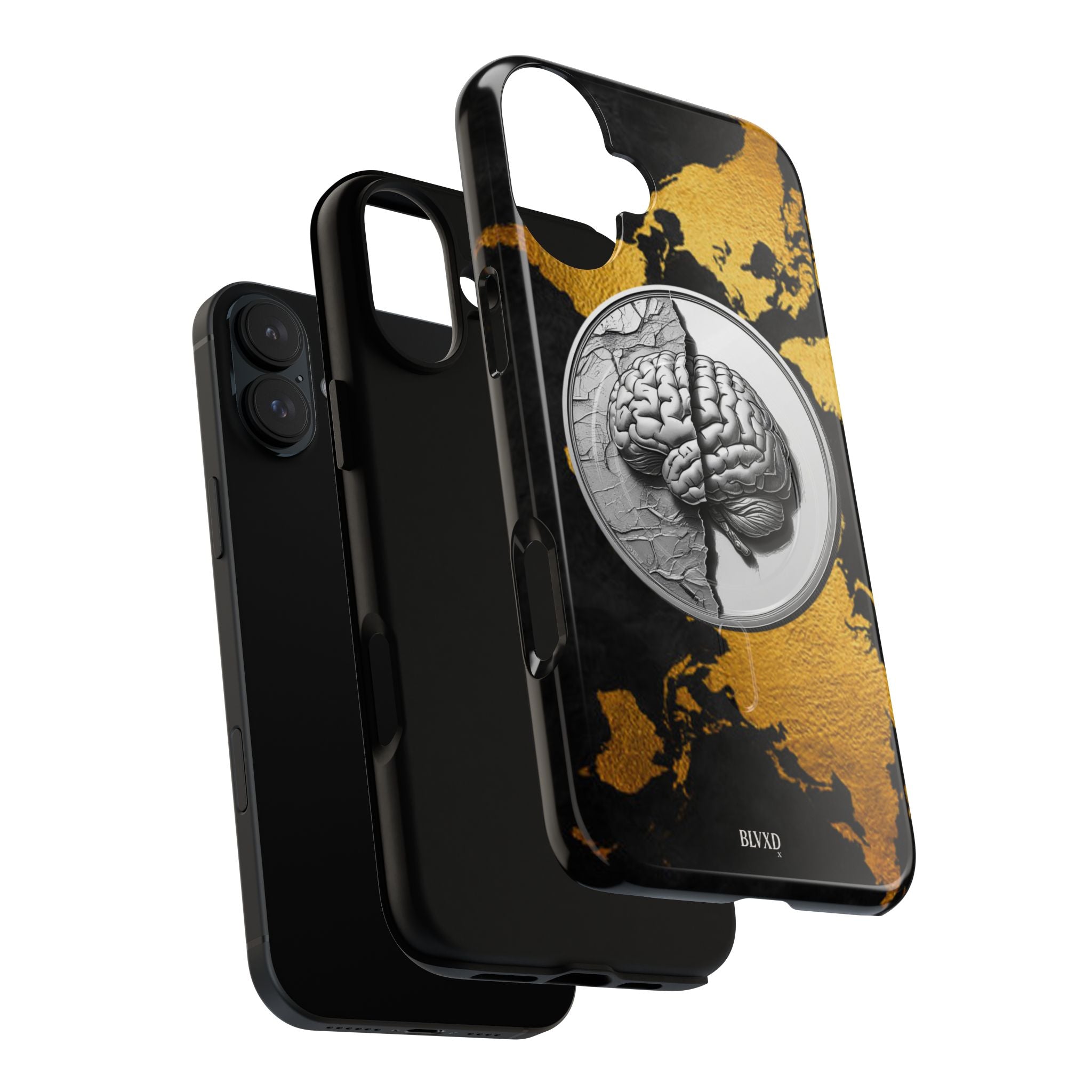 Brain Map Phone Case - Tough Magnetic Case for Creative Minds, Brain Design