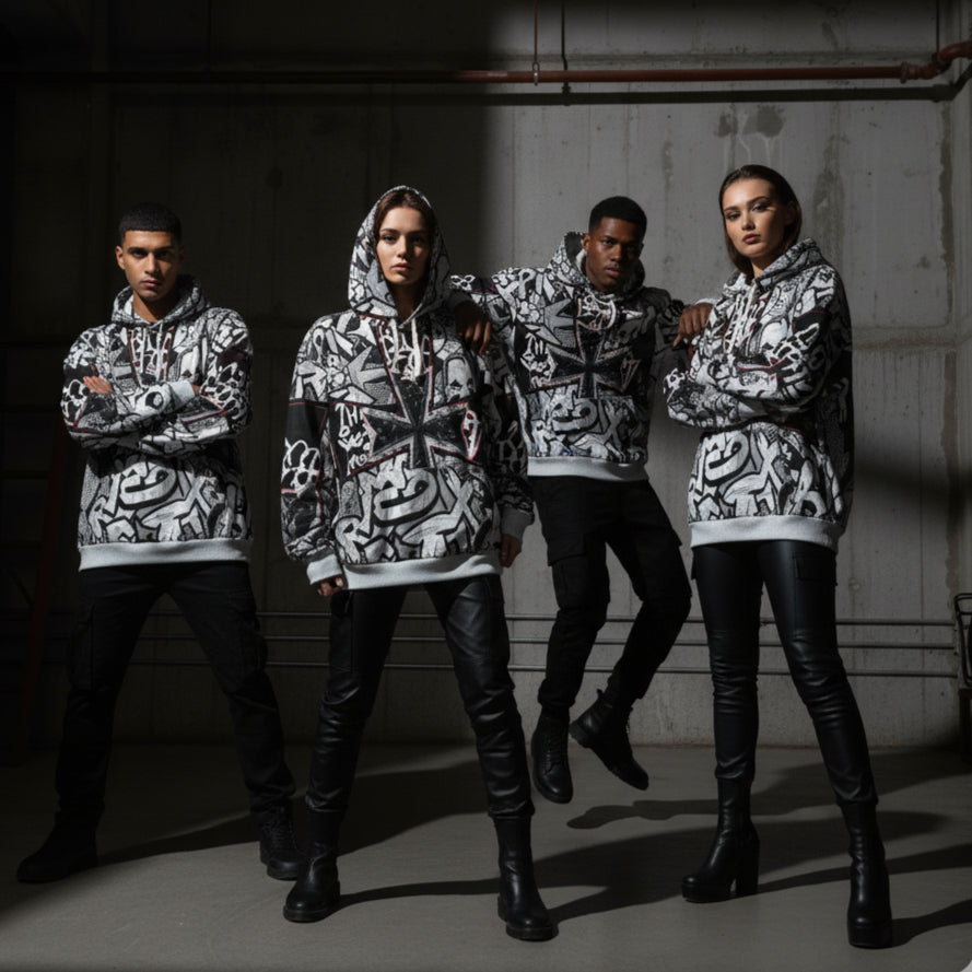 Graffiti Streetwear Hoodie Urban Art All Over Print Pullover