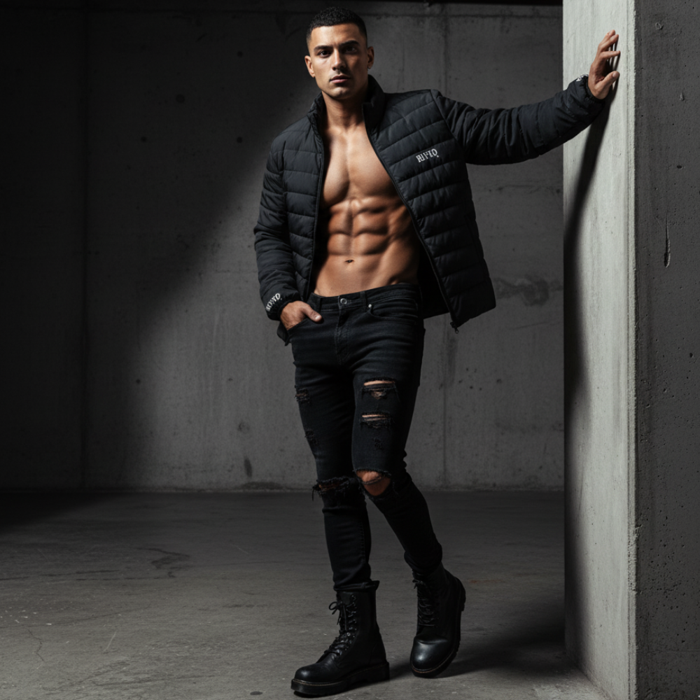 BLVXD Black Puffer Jacket Streetwear