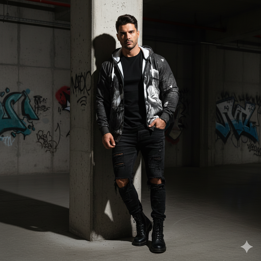 Gothic Angel Zip Hoodie, Unisex AOP Hooded Sweatshirt for Fall, Casual Streetwear, Unique Gift, Halloween Fashion, Alternative Style
