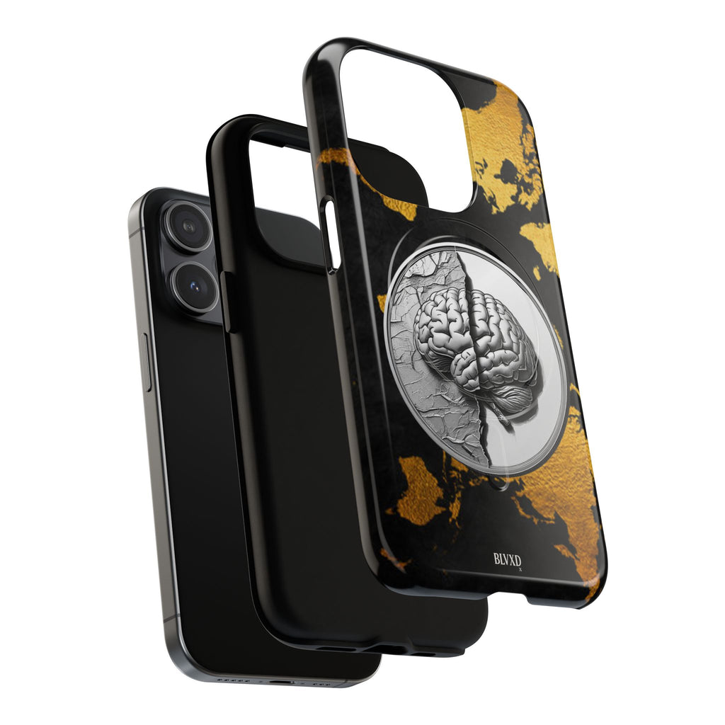 Brain Map Phone Case - Tough Magnetic Case for Creative Minds, Brain Design