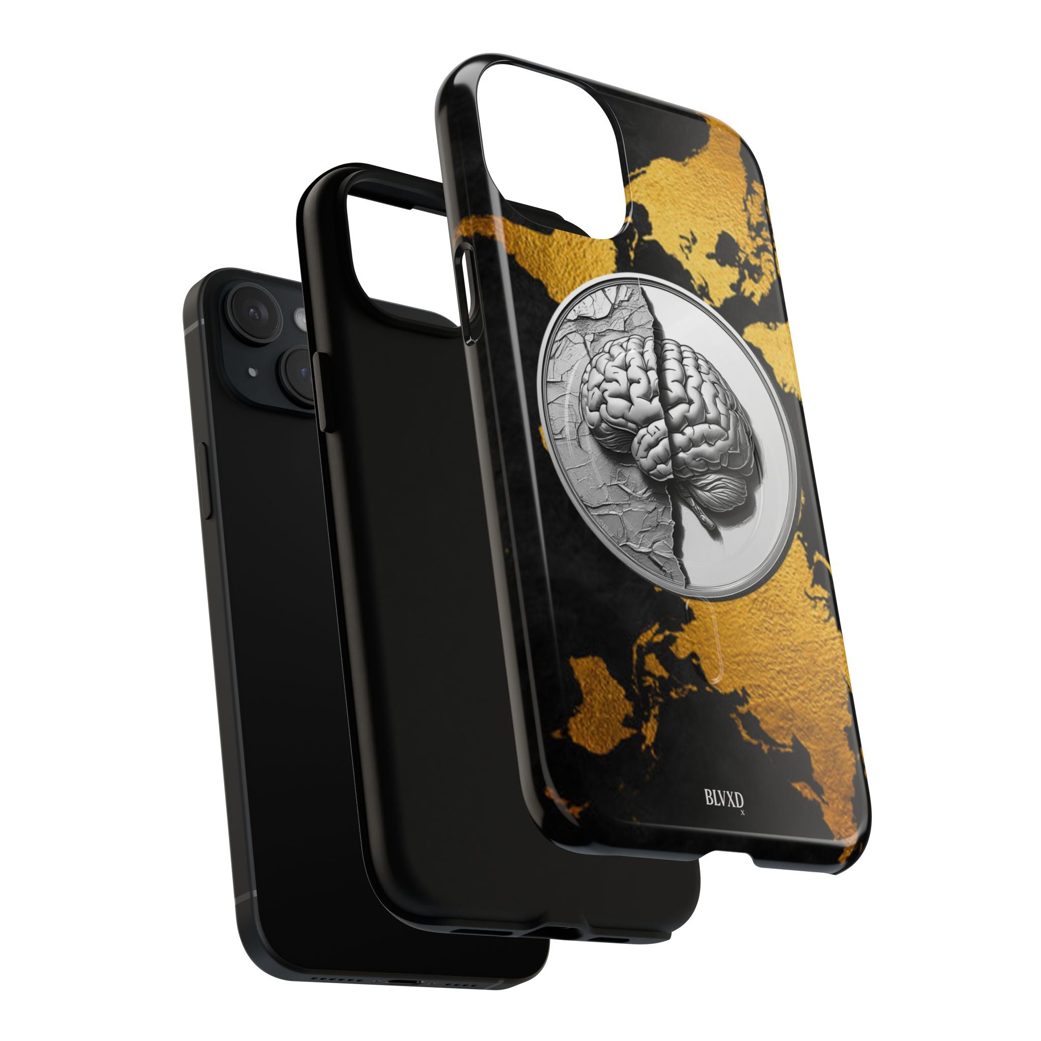 Brain Map Phone Case - Tough Magnetic Case for Creative Minds, Brain Design