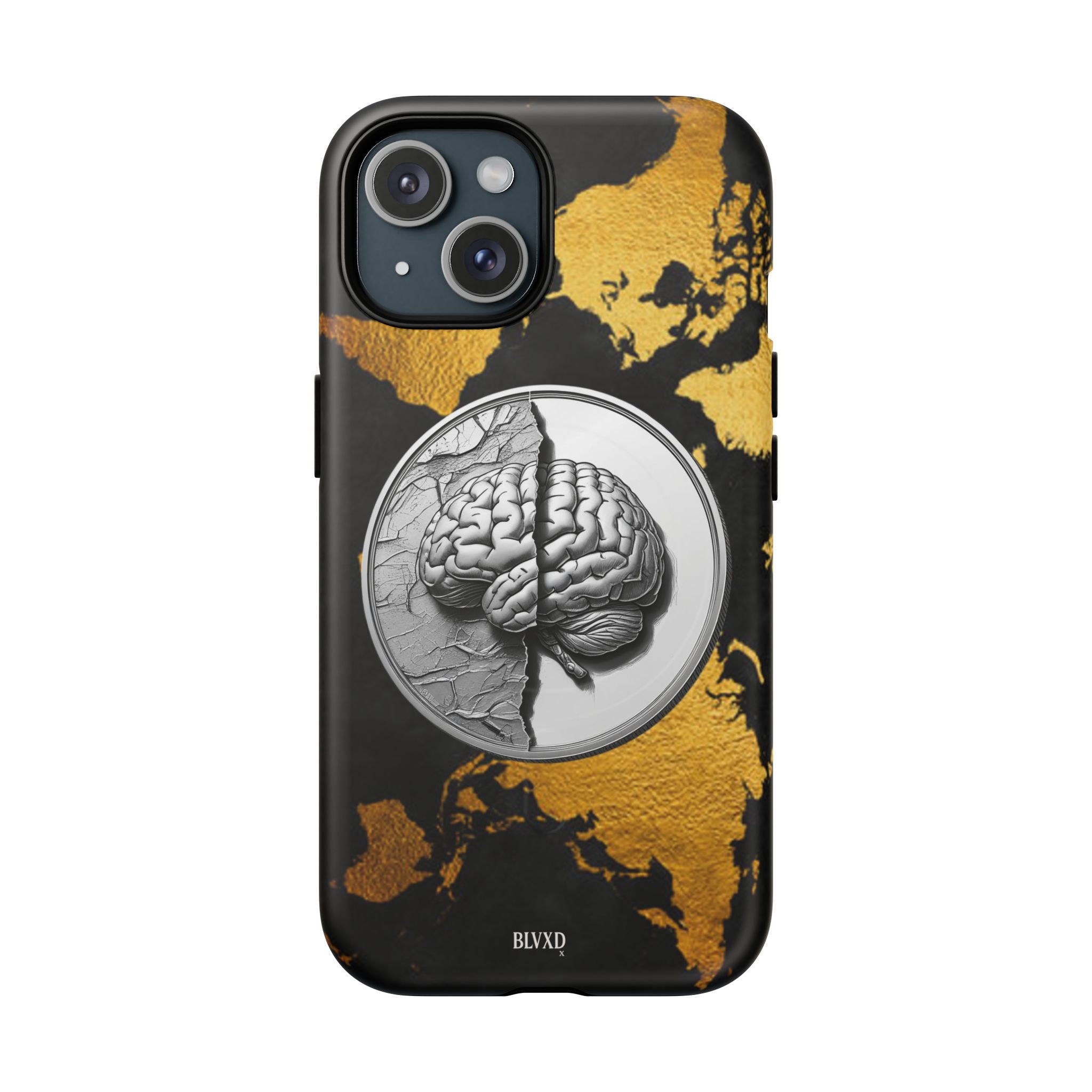 Brain Map Phone Case - Tough Magnetic Case for Creative Minds, Brain Design