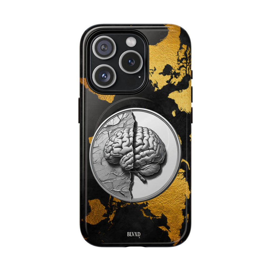 Brain Map Phone Case - Tough Magnetic Case for Creative Minds, Brain Design