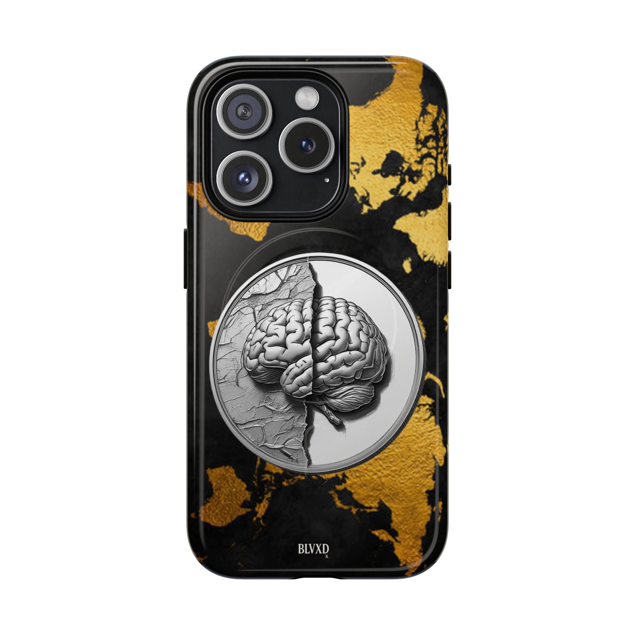 Brain Map Phone Case - Tough Magnetic Case for Creative Minds, Brain Design