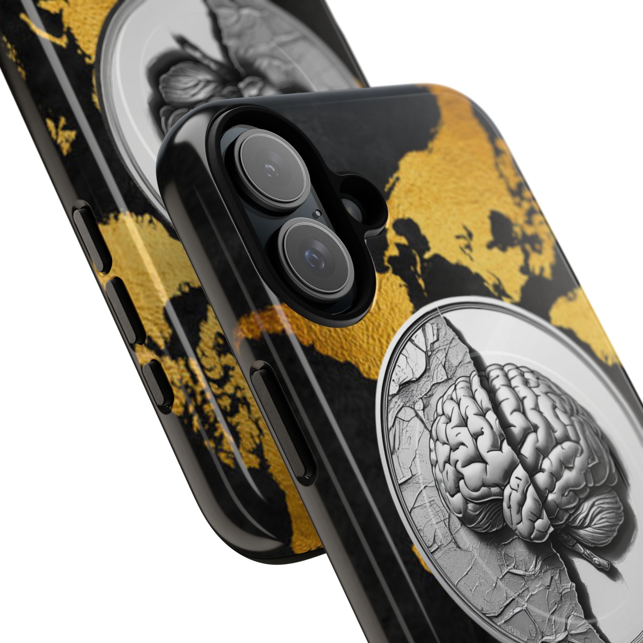 Brain Map Phone Case - Tough Magnetic Case for Creative Minds, Brain Design